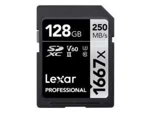 Lexar 128gb Professional 1667x SDXC UHS-II U3 (V60) R250/W120