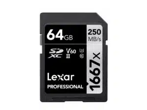 Lexar 64gb Professional 1667x SDXC UHS-II U3 (V60) R250/W120