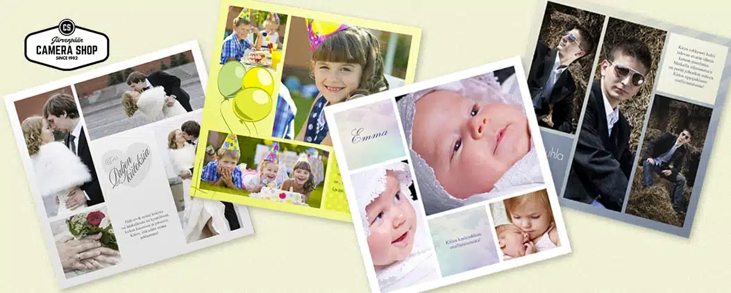 Kiitoskortit omista kuvista